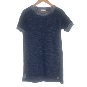 Madewell Marled Blue Short Sleeve Sweater Dress
